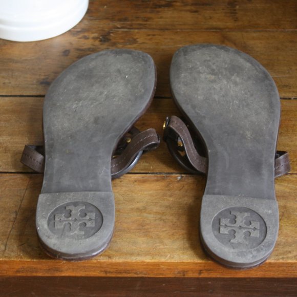 Tory Burch Metal Millers Brown leather sandal - Picture 4 of 4